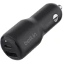 Зарядное устройство Belkin Car Charger USB+USB-C 42W Black (CCB005BTBK)