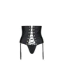 Пояс-корсет из экокожи + стринги Passion Celine Set black 4XL/5XL