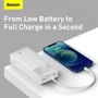 Зовнішній акумулятор Baseus Power Bank 30000mAh Bipow Display 20W White (PPDML-N02/PPBD050402): Тип батареї Літій-полімерні