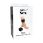 Поножи с шипами из натуральной кожи Art of Sex - Rose (черный)