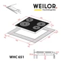 Варочная поверхность электрическая Weilor WHC 651 BLACK: Расположение панели фронтальное