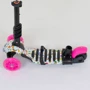 Самокат 5в1 Best Scooter, PU колеса, подсветка колес, Абстракция Pink/Black (74060): Конструкция рамы складная