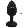 Силиконовая анальная пробка с кристаллом Silicon Black 12 ( размер S ), SKN-SIL-BLACK 12