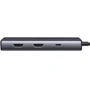 Адаптер Ugreen Adapter CM498 USB-C to 2xHDMI+2xUSB3.0+USB-C+PD 100W (15852): Цвет серый