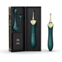 Вагинально-клиторальный вибратор Zalo - Bess Turquoise Green многофункциональный с насадками