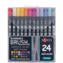 Маркеры SANTI Brush Marker акварельные двусторонние 24 шт (391056)