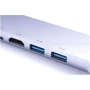 Адаптер Zamax Adapter USB-C to 2xUSB-C+HDMI+2xUSB+RJ45 Silver: Дополнительные разъемы USB OTG, USB-C, HDMI, Ethernet