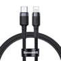 Кабель Baseus Cafule USB-C to Lightning PD 18W Cafule 1m Black (CATLKLF-G1)