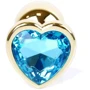 Анальная пробка с кристаллом BOSS of TOYS Boss Series - Jewellery Gold Heart PLUG Light Blue S, BS6400040