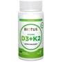 Biotus Vitamin D3 Plus K2 with Calcium Витамин D3 плюс К2 с Кальцием 60 капсул
