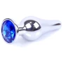 Анальная пробка BOSS of TOYS Boss Series - Jewellery Silver BUTT PLUG Dark Blue (BS6400077)