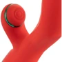 Вибратор-кролик с флоггером LOCKINK Sevanda Whip Vibrating Massage Wand - Red & Green