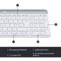 Комплект беспроводной Logitech MK470 Wireless Slim UA Off-White (920-009205): Количество клавиш 115