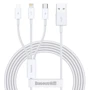 Кабель Baseus USB Cable to Lightning/microUSB/USB-C Superior Series Fast Charging 3.5A 1.5m White (CAMLTYS-02)