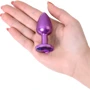 Анальная пробка с кристаллом Metal By Toyfa Purple Anal Plug Аmethyst