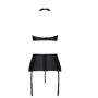 Комплект с имитацией шнуровки Nancy Set black 6XL/7XL - Passion топ, трусики и пояс для чулок