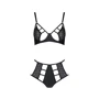 Комплект из эко-кожи Passion Tamaris Set black XXL/XXXL: бюстгальтер и трусики с перфорацией