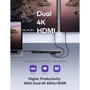 Адаптер VAVA Adapter USB-C to USB-C + 2хUSB3.0 + 2хUSB2.0 + RJ45 + 2xHDMI + 3.5mm + SD 85W Grey (VA-DK004): Інтерфейс підключення USB-C