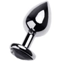 Анальная пробка с кристаллом Toyfa Metal Silver anal plug black gem