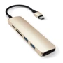 Адаптер Satechi Adapter USB-C to micro SD+SD+2xUSB3.0+USB-C Gold (ST-SCMA2G): Цвет золотой