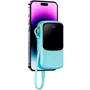 Внешний аккумулятор Baseus Power Bank 10000mAh Qpow Digital Display 15W Edition Blue (PPQD050103): Встроенный кабель Apple Lightning