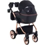 Універсальна коляска 2 в 1 Adamex Sierra Polar (Pink Gold) SR408 чорний - чорний шкіра (перфорація): Ширина шасі 58.5 см