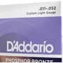 Струна для гитар Струны для акустической гитары D'ADDARIO EJ26 PHOSPHOR BRONZE CUSTOM LIGHT (11-52): В комплекте Набор из 6 струн