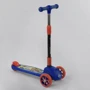 Самокат дитячий триколісний Best Scooter з світяться колесами PU, дисками і складним кермом Blue / Red (87728)