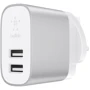 Зарядное устройство Belkin Wall Charger BoostUp 2xUSB 4.8A Silver (F7U049VFSLV)