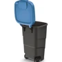 Бак для мусора Prosperplast WHEELER 110 л черный, синяя крышка (5905197462905)