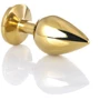 Анальная пробка с кристаллом Toyfa Metal Gold anal plug black gem