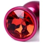 Анальная пробка с кристаллом Metal By Toyfa Burgundy Anal Plug Ruby