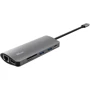 Адаптер Trust Adapter Dalyx USB-C to 2xUSB3.0+USB-C+HDMI+RJ45+SD+microSD (23775): Колір серый