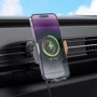 Держатель Hoco Car Holder Air Vent Wireless Charger HW7 15W Metal Gray фото 7