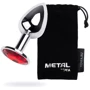 Анальная пробка с кристаллом Metal By Toyfa Silver anal plug ruby