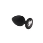 Анальная пробка CRYSTAL Black Silicone Diamond, L