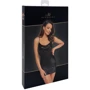 Платье Noir Handmade F307 Mirage wetlook mini dress with jewelry rhinestone chain Вlack, L