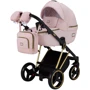 Универсальная коляска 2 в 1 Adamex Mimi Polar (Gold) Y813 розовый (пудра) - розовый (пудра) кожа (выдавленная точка)