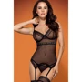 Мягкий эротический корсет с подвязками Obsessive 817-COR-1, S/M