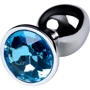 Анальная пробка с кристаллом Metal By Toyfa Gold anal plug topaz