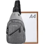 Мужская сумка-слинг Valiria Fashion серая (3DETAU7601-9): Фактура Тканая, Матовая