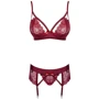 Комплект Obsessive Wonderia set, S/M, рубиновый