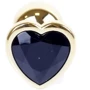 Анальная пробка с кристаллом BOSS of TOYS Boss Series - Jewellery Gold Heart PLUG Black S, BS6400038