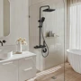 Душевая система Lefton Thermostatic Shower System with 5 Water Modes and Temperature Display Screen-SST2206 Matt Black: Термостат Есть