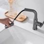 Смеситель для раковины Lefton Single-Hole Waterfall & Pull-Out Liftable Bathroom Faucet-BF2209 Grey: Тип излива Многонаправленный