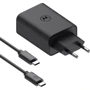 Зарядний пристрій Motorola Wall Charger USB-C+USB 50W з USB-C Cable Black (SJMC502): Кабель в комплекті USB-C