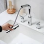Смеситель для раковины Lefton Two-Handle Widespread Waterfall & Pull-Out Bathroom Faucet with Temperature Display-BFWS2401 Chrome: Вид смесителя Двухвентильный