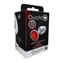 Металлическая анальная пробка Ouch! Heart Gem Silver - Ruby Red, S