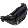 Чоловіча поясна сумка Borsa Leather чорна (1t166m-black): Фактура матова, Зерниста
