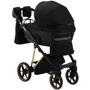 Коляска 2 в 1 Adamex Belissa Special Edidion (Gold) PS-569 чорний - чорна шкіра (перфорація): Матеріал коліс резина
